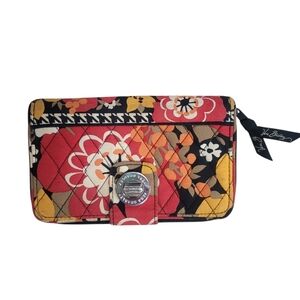 Vera Bradley Floral Patterned Wallet with Turn Lock